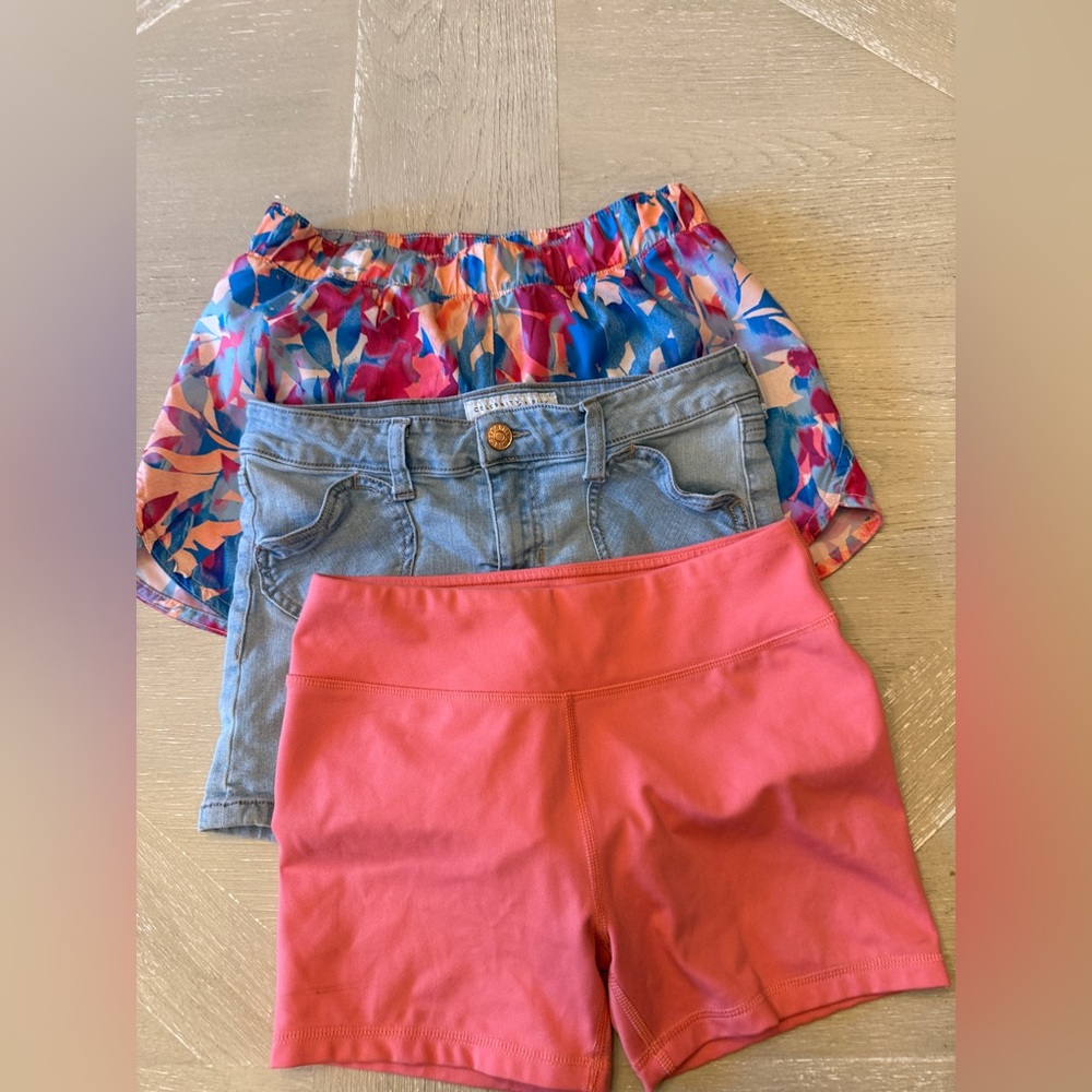 3 pair girls shorts -Jean & Active Shorts